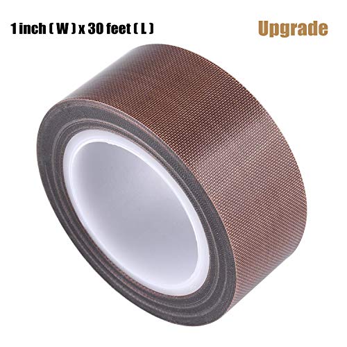 Wellinterest Teflon Fabric Tape, PTFE Tape for Vacuum Sealer Machine, Hand Impulse Sealers (1in X 33ft) Insulation Wear-resistant PTFE