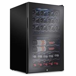Ivation 43 Bottle Dual Zone Wine Cooler Refrigerator w/Lock | Large Freestanding Wine Cellar For Red, White, Champagne &