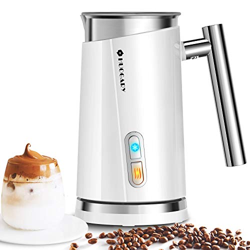 HUOGARY Milk Frother, White Electric Milk Steamer Cup for Milk