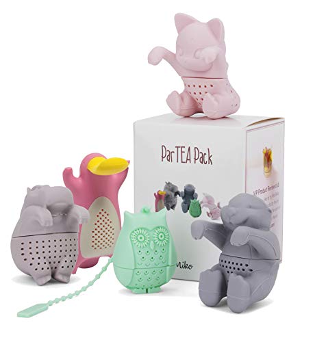 MiraMiko Tea Infuser Set for Loose Tea â€“ Get the Cute Animal Tea strainer ParTea Pack for More Enjoyable Tea Times with Friends and