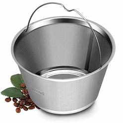 RUOYING 8-12 Cup Reusable Basket Permanent Coffee Filter, Perfect Fit 8-12 Cup Cuisinart Hamilton Beach Basket-Style Coffee Maker
