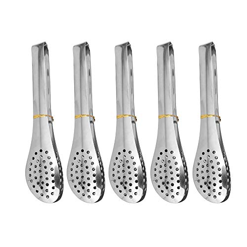 RETON 5 Pcs Stainless Steel Kitchen Tongs, Chef Cooking Tongs for Serving Catering for Vegetable, Salads, Barbecue, Toast