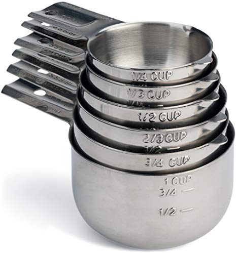 Hudson Essentials Stainless Steel Measuring Cups Set - 6 Piece Stackable Set with Spout