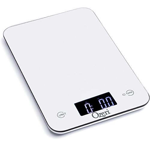 Ozeri Touch Professional Tempered Glass Digital Kitchen Scale, White