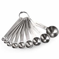 U-Taste Measuring Spoons: U-Taste 18/8 Stainless Steel Measuring Spoons Set of 9 Piece: 1/16 tsp, 1/8 tsp, 1/4 tsp, 1/3 tsp, 1/2 tsp,
