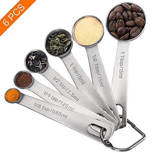 LufeDiect Measuring Spoons, Premium Heavy Duty 18/8 Stainless Steel Measuring Spoons Cups Set, Small Tablespoon with Metric and US