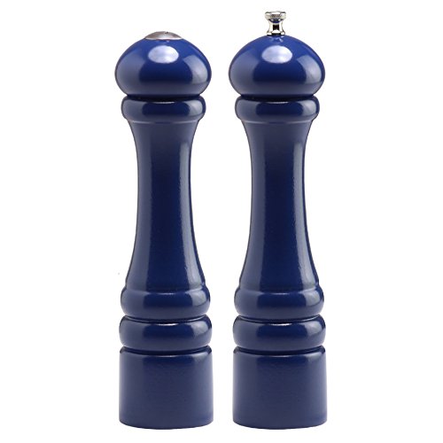 Chef Specialties 10 Inch Imperial Pepper Mill and Salt Shaker Set - Cobalt Blue