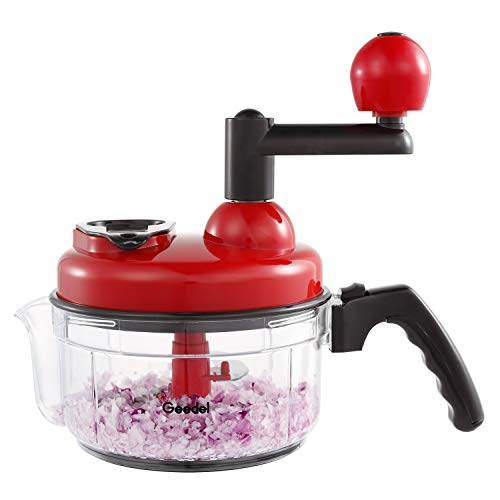 Geedel Hand Food Chopper, Vegetable Quick Chopper Manual Food Processor, Easy To Clean Food Dicer Mincer Mixer Blender,