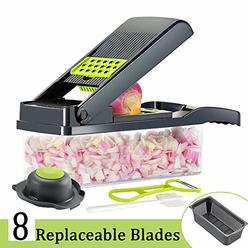 Ourokhome Vegetable chopper, Onion chopper, 12 in 1 Professional Mandoline Slicer for Kitchen, Multifunctional Food chopper cutt