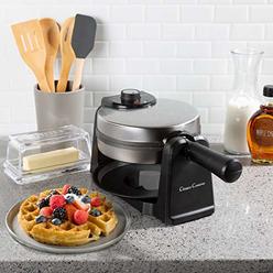 Classic Cuisine Iron-Classic 180 Rotation Flip Waffle Maker with Nonstick Plates, Removable Drip Pan, Folding Handle-Kitchen