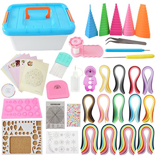 BAIYUN Quilling Kit Complete Quilling Paper Set with 1940 Strips All Necessary Tools and Storage Box Suitcase for Beginners,