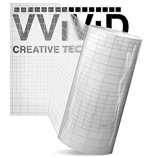 VViViD High Gloss Clear Vinyl Transfer Paper Self-Adhesive Roll W/Grid  Backing 12 Inches x 10 Feet 3 Mil