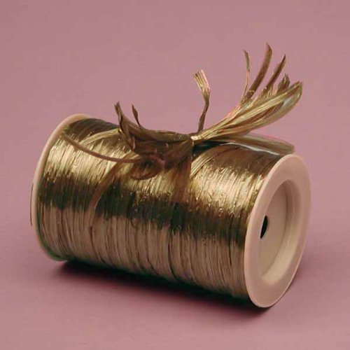 Paper Mart Copper Metallic Raffia Ribbon, 1/4" X 100 Yards