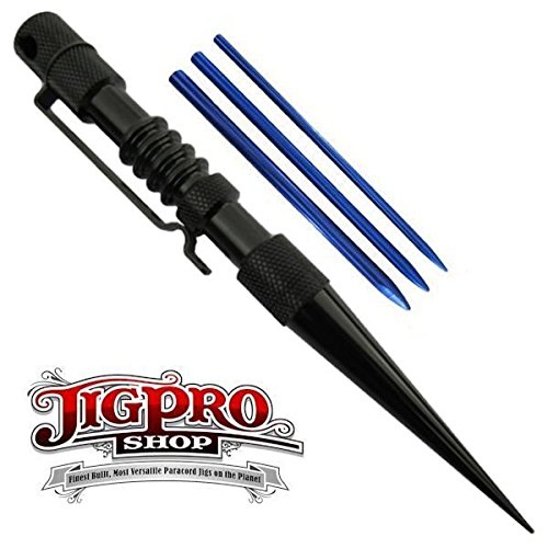 Jig Pro Shop Knotters Tool II by Jig Pro Shop ~ Marlin Spike for Paracord, Leather, Other Cords (Black w/Blue)