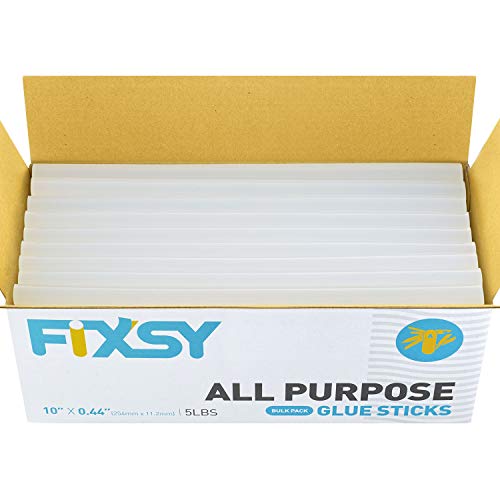 FIXSY Hot Glue Gun Sticks All Purpose, Multi Temp, Full Size 10" Long x .44" Diameter 7/16 11mm, 5LB Box Glue Stick, Approx.