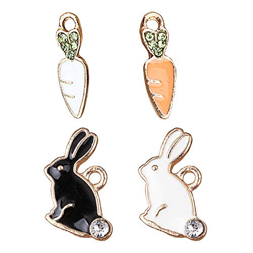 Charm M250-E 8pcs New Cute Tiny Rabbits and Carrots Bracelet Charms Pendants Wholesale