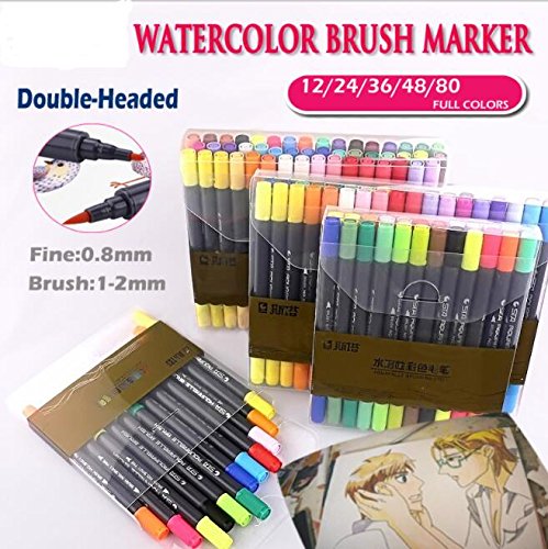 BEMLP Watercolor Dual Brush Marker Soft Flexible Tips for Drawing