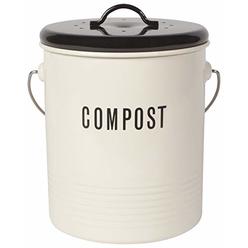 Now Designs Vintage Compost Bin, Ivory