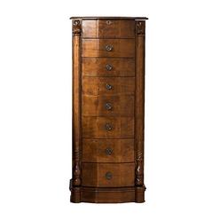 Hives and Honey Traditional Jewelry Armoire with Mirror, 38", Antique Walnut