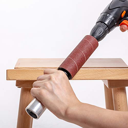 RTX Portable Spindle Sander Hand-Held Rubber Sanding Drum for Drill 4-1/2" x 1-1/2" and 4-1/2" x 1" (hand drum sander)