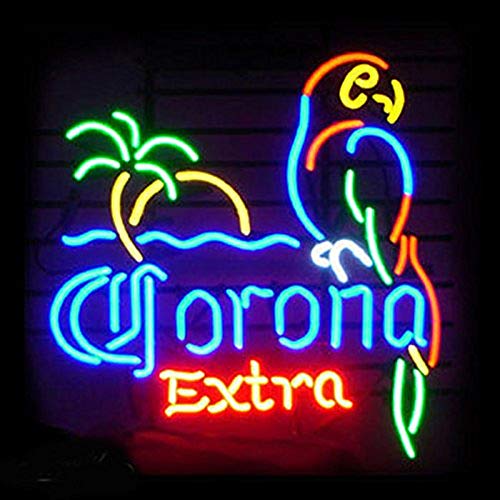 NeonLightSign Corona Parrot Palm Tree Extra Beer Bar Real Glass Tube Neon Light Sign 19"x15" inches Handcrafted