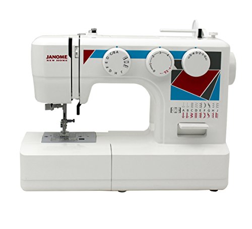 Janome MOD-19 Easy-to-Use Sewing Machine with 19 Stitches, Automatic Needle Threader and 5-Piece Feed Dogs
