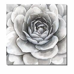 3Hdeko - Large Gray Flower Picture Wall Art 3D Grey White Floral Painting for Bathroom Teen Girls Bedroom Living Room Home