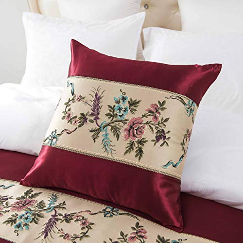 OSVINO Graded Jacquard Polyester 20"X20" Decorative Throw Pillow Case Sham Cushion Cover for Sofa Bed Chair Car, Red, 20"X20"