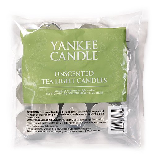 Yankee Candle 609032611811 tealight (Bag of 25) unscented, one Size, â€¦
