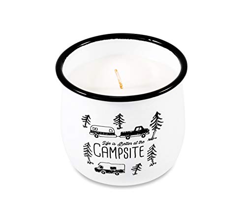 Camco Life is Better at The Campsite Citronella Candle | Helps Ward Off Mosquitoes | Made of Soybean Wax with a 100% Cotton