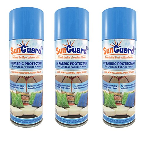 SUNGUARD Fabric UV Protectant and Sealant Spray (3 Pack) for Garden and Home Prevents Fading Spills & Stains