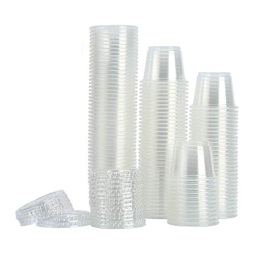 tashiliving [200Sets-1oz]Â Small Plastic Containers With Lids,Plastic