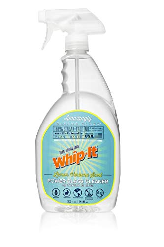 The Amazing Whip-It Whip-It Power Natural Glass Cleaner Spray - Multi-Surface Window Cleaner Spray for Tough Stains - Lemon Verbena Scent Mirror