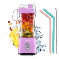 Vaeqozva Portable Blender Personal USB Rechargeable Juice Cup for Smoothie and Protein Shakes Mini Handheld Fruit Mixer 13Oz Bottle