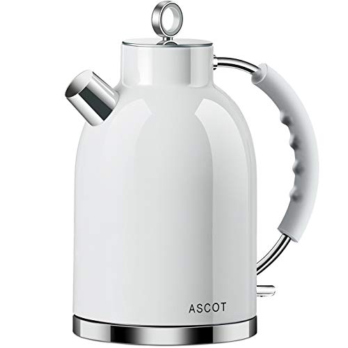 Ascot Electric Kettle, ASCOT Stainless Steel Electric Tea Kettle, 1.7QT, 1500W, BPA-Free, Cordless, Automatic Shut-off, Fast