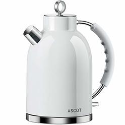 Ascot Electric Kettle, Ascot Stainless Steel Electric Tea Kettle, 1.7Qt, 1500W, Bpa-Free, Cordless, Automatic Shut-Off, Fast Boiling W