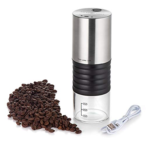 Mixpresso Electric Coffee Grinder With USB And With Easy On/Off Button, Spice Grinder For Herbs, Nuts, Grains.