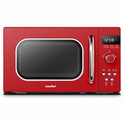 COMFEE' Retro Countertop Microwave Oven with Compact Size, Position-Memory Turntable, Sound On/Off Button, Child Safety Lock