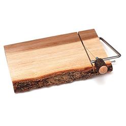 lipper international 1032 acacia tree bark slab cheese slicer, medium, multicolor