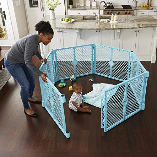 Toddleroo by North States Superyard Indoor-Outdoor Play Yd: Safe Play Area Anywhere - Folds up with Carrying Strap for Easy