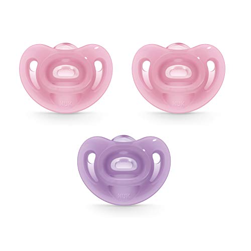 NUK Sensitive Orthodontic Pacifiers, 0-6 Months, 3 Pack