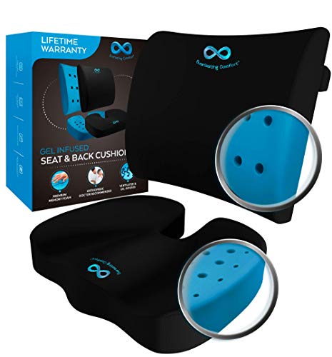 Everlasting Comfort Memory Foam Seat Cushion and Lumbar Back Cushion ...