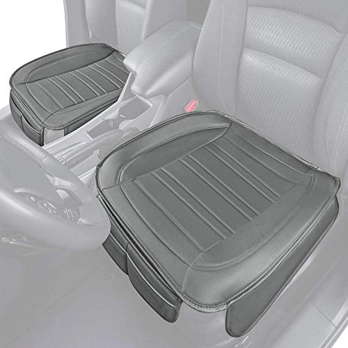 Motor Trend Gray Universal Car Seat Cushions, Front Seat 2-Pack â€“ Padded Luxury Cover with Non-Slip Bottom & Storage