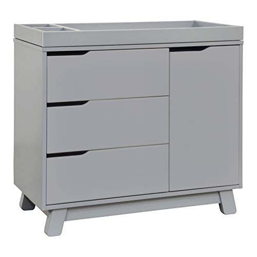 babyletto Hudson 3-Drawer Changer Dresser with Removable Changing Tray in Grey