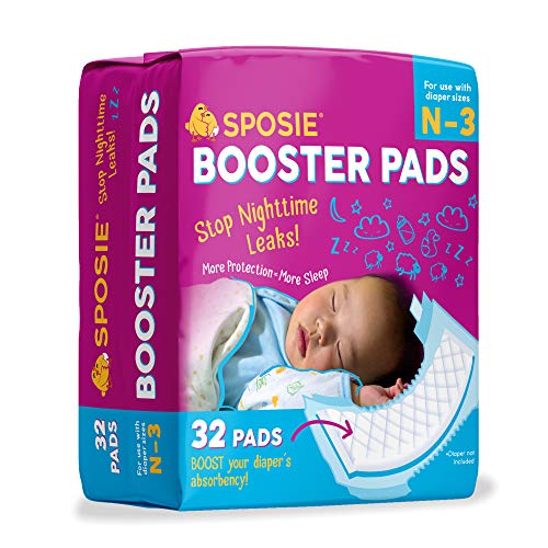 Select Kids Sposie Overnight Baby Diaper Booster Pads/ Doublers for Newborns to Size 3 Diapers| 32 Insert-Pads| No Adhesive, Easy