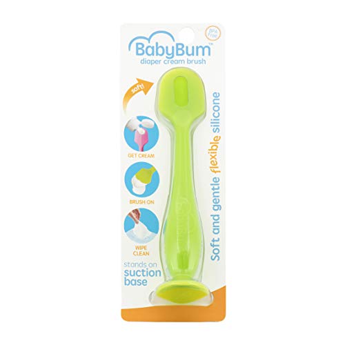 Baby Bum Brush, Original Diaper Rash Cream Applicator, Soft Flexible Silicone, Unique Gift, [Green]