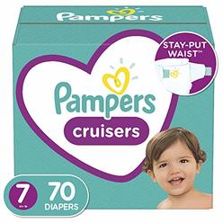 Pampers Diapers Size 7, 70 Count - Pampers Cruisers Disposable Baby Diapers, Enormous Pack (Packaging May Vary)