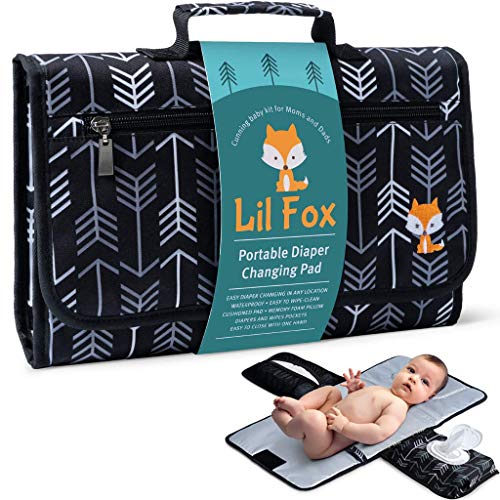 Lil Fox Baby Changing Pad by Lil Fox. Portable Changing Pad for Baby Diaper Bag or Changing Table Pad. One-Hand Diaper Change Pad.