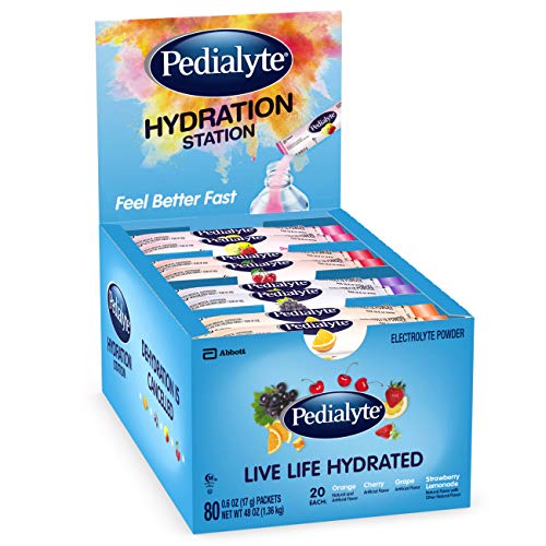 Pedialyte Electrolyte Powder Pedialyte Hydration Station Multipack, Electrolyte Hydration Drink, 0.6-oz Electrolyte Powder