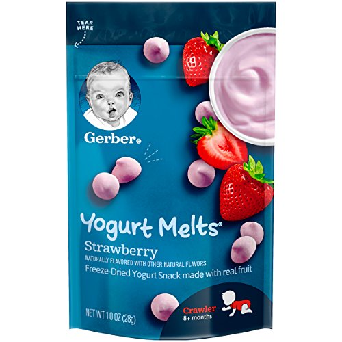 Gerber Yogurt Melts Freeze-Dried Yogurt Snack, Strawberry, 1 Ounce (Pack of 7)